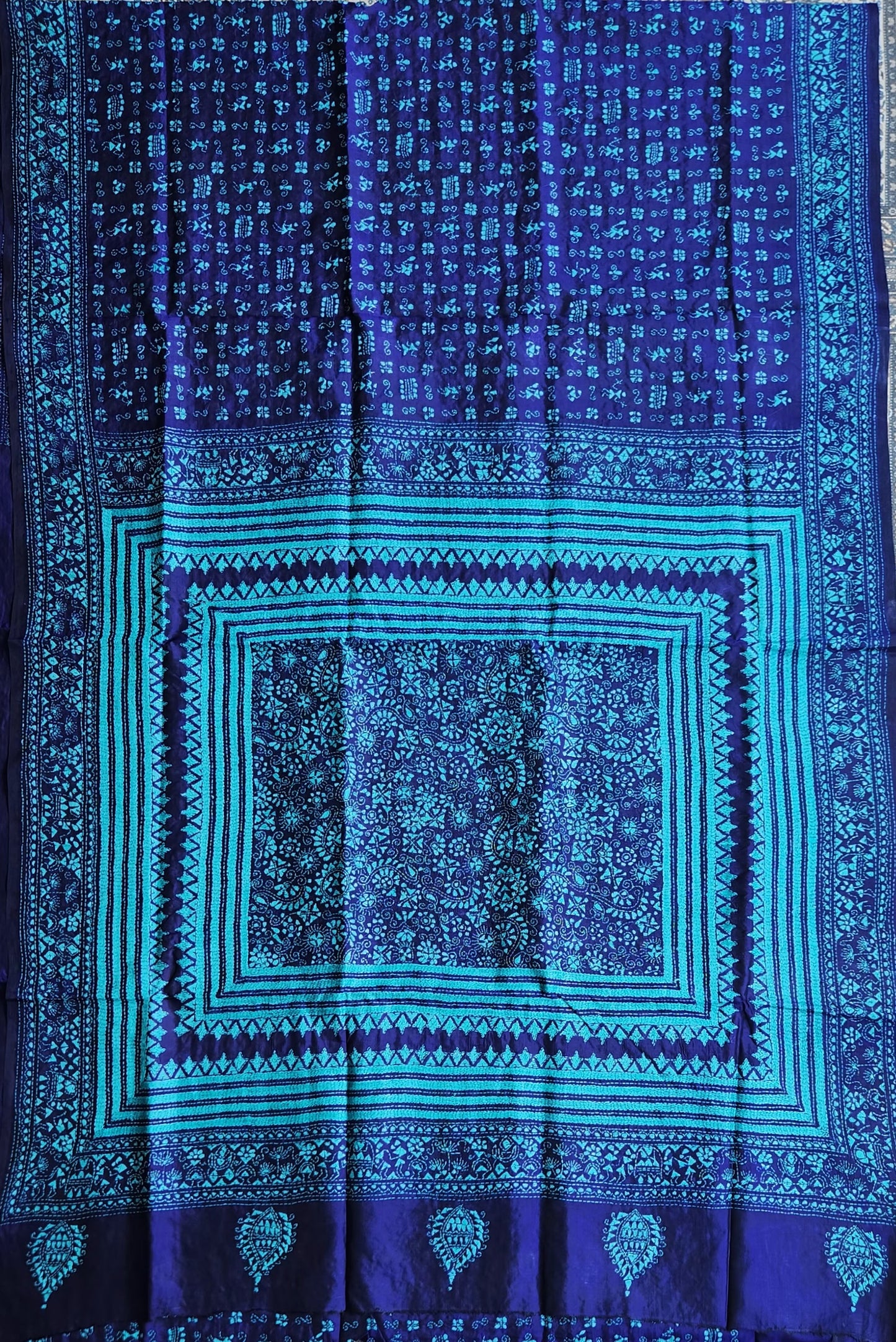 kantha saree designer saree anniversary gift sarees Indian handmade saree silk saree Warli saree