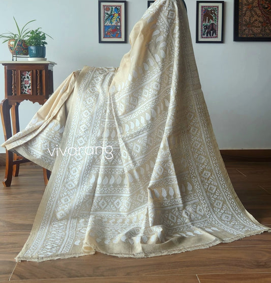 kantha saree tussar saree subtle saree saree for Mom designer saree