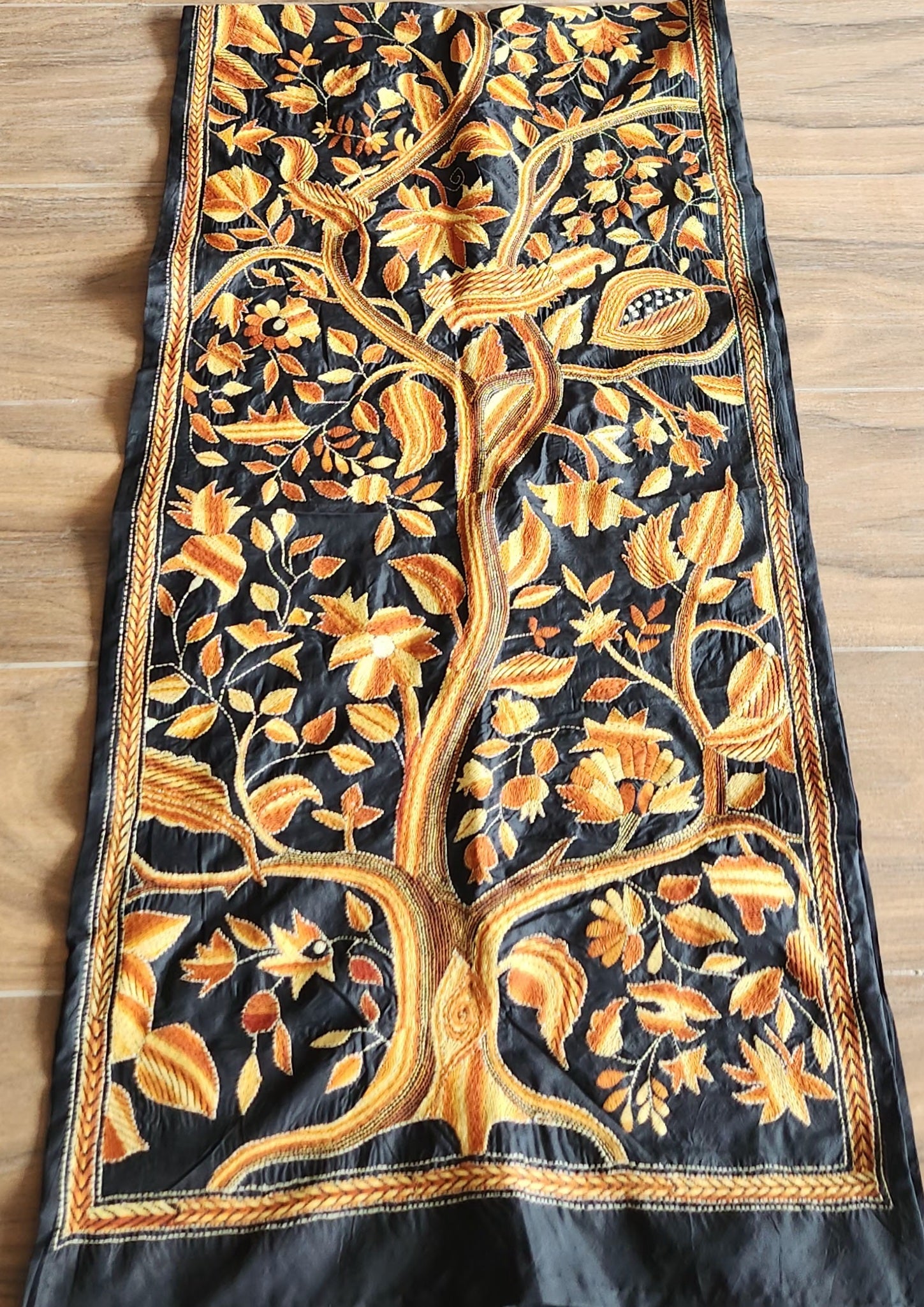 kantha stole black stole shekantha Indian gifts handmade officewear