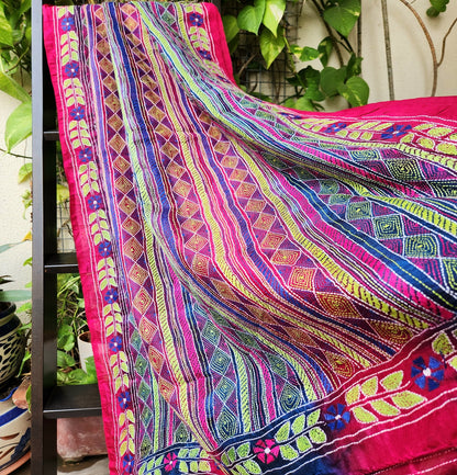 Kantha Dupatta Pink dupatta