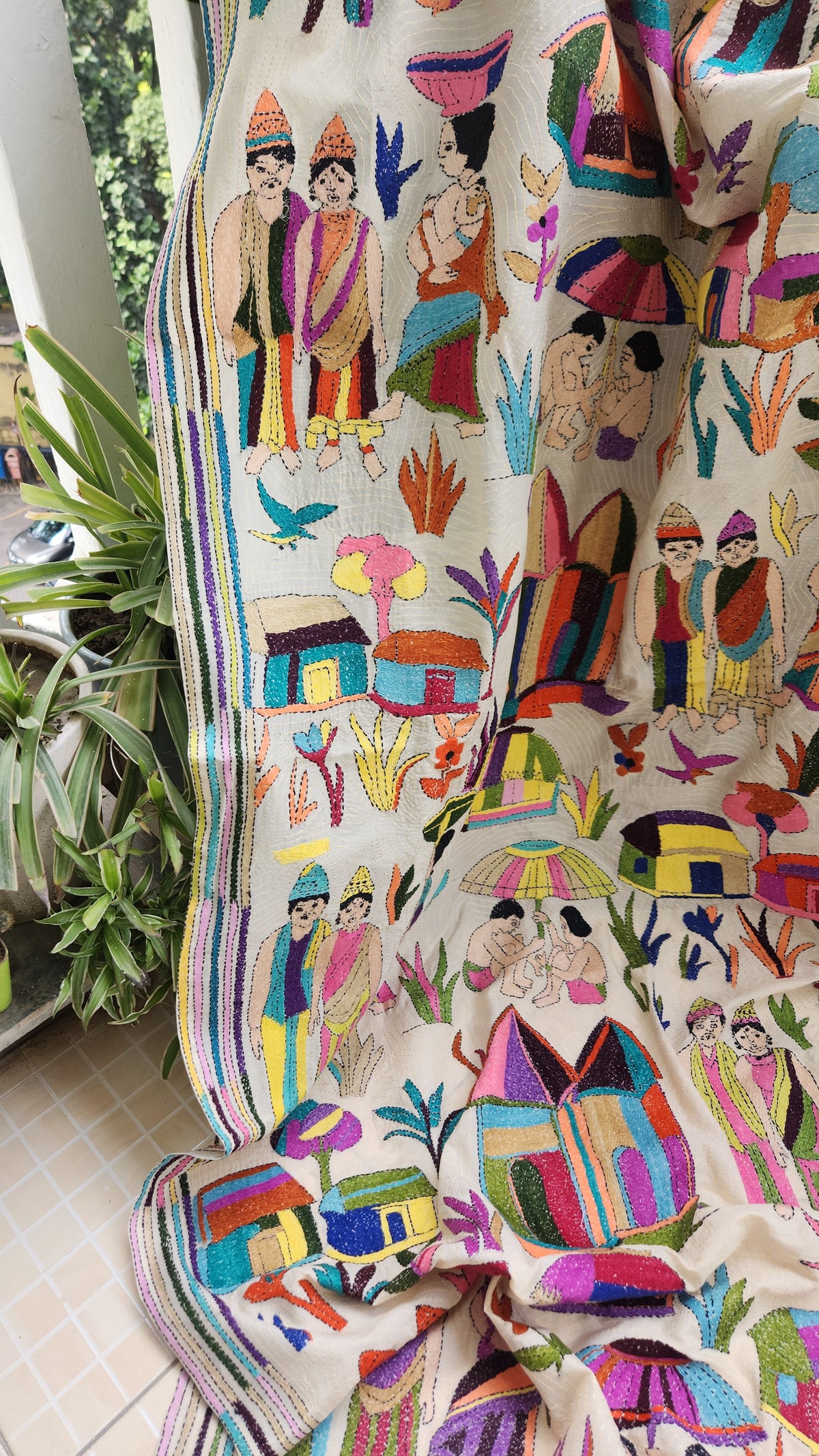 handmade dupatta kantha dupatta gram kantha unique dupatta wedding shopping shekantha iTokri Indian gifts