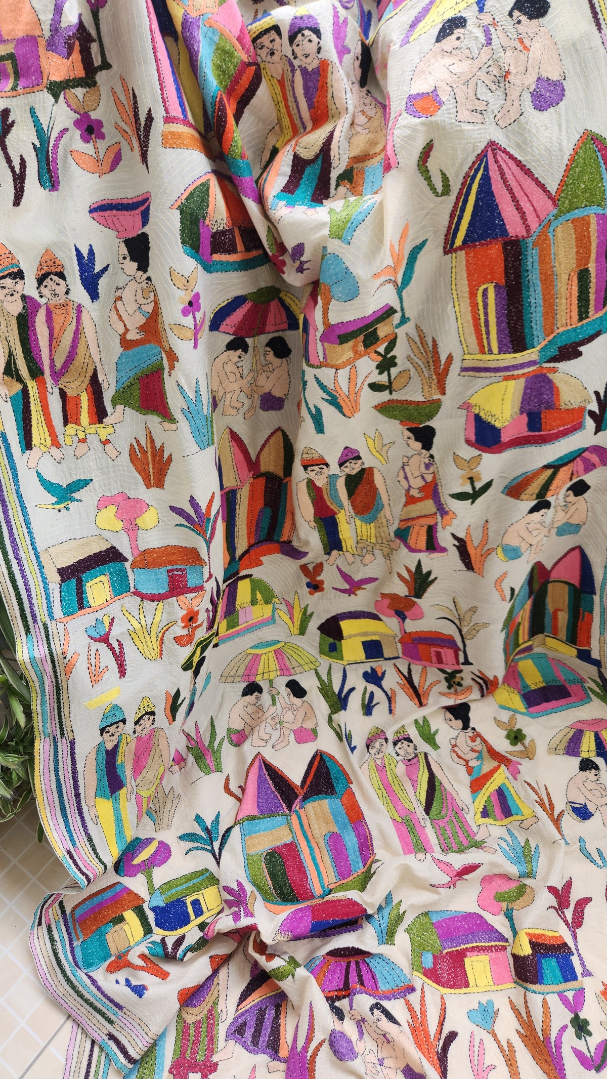handmade dupatta kantha dupatta gram kantha unique dupatta wedding shopping shekantha iTokri Indian gifts