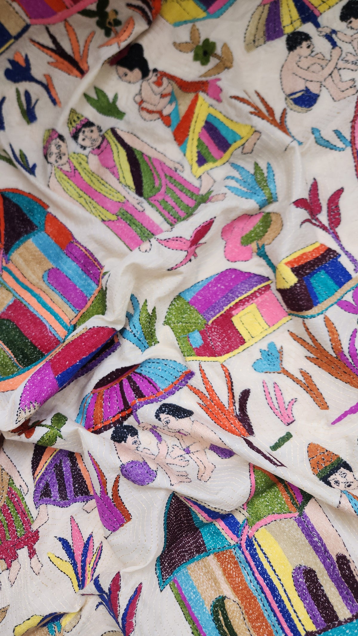 handmade dupatta kantha dupatta gram kantha unique dupatta wedding shopping shekantha iTokri Indian gifts