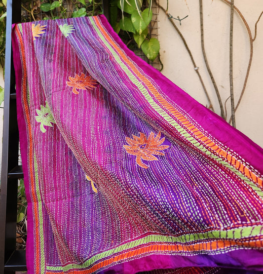 kantha dupatta red dupatta orange dupatta magenta wedding shopping
