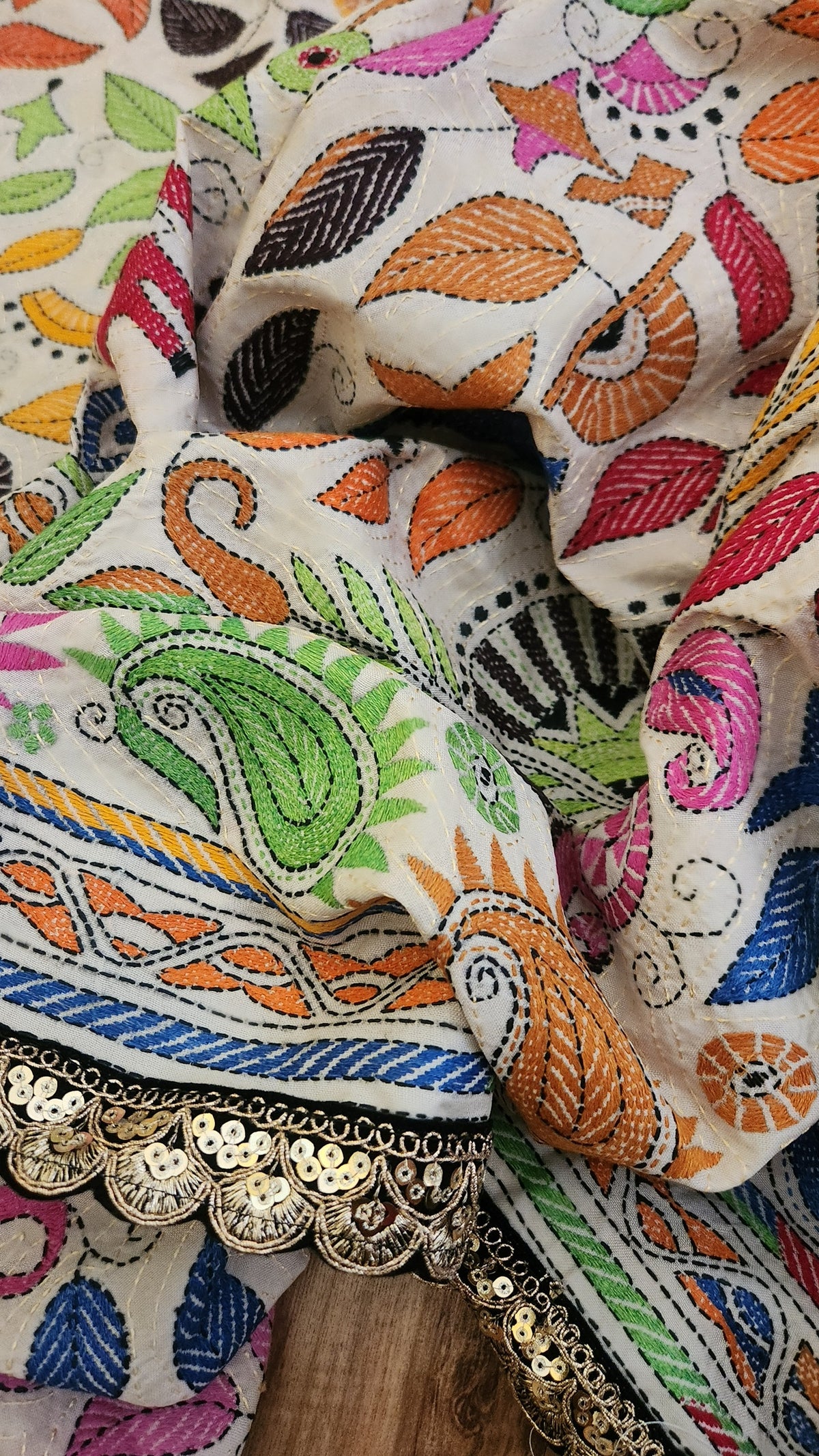 CIRCLE OF LIFE KANTHA DUPATTA