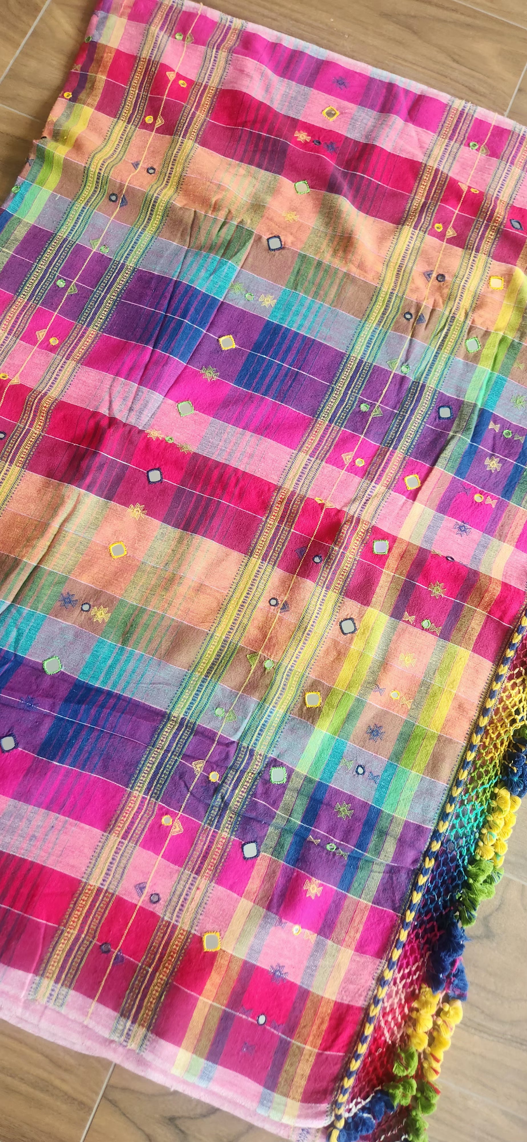 Bhujodi saree Rainbow saree coton saree handmade saree colorful saree handloom saree