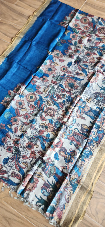 Pen Kalamkari saree tussar saree saree for gifting