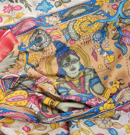 KALAMKARI SILK SAREE - KANHA