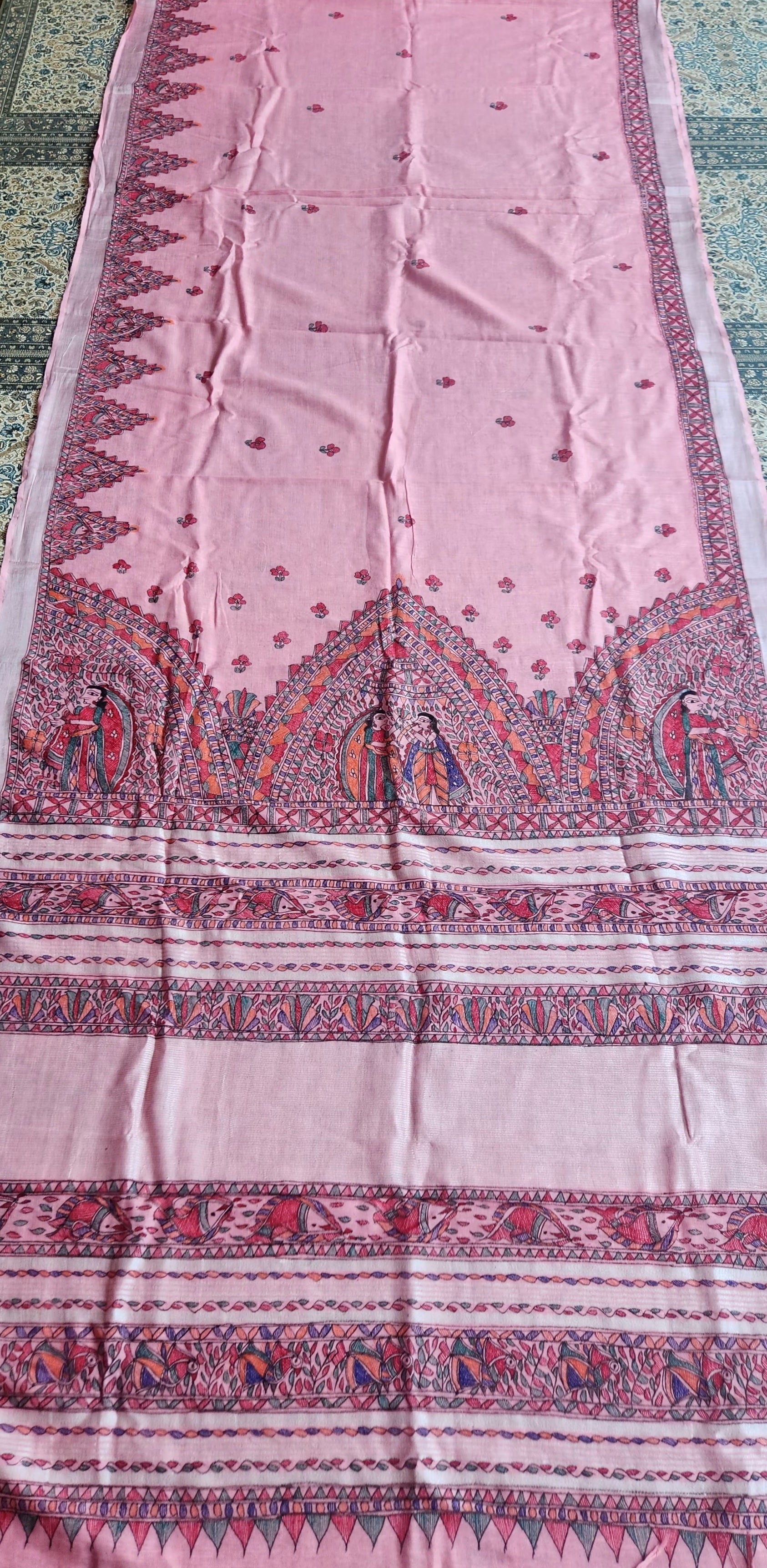 pink saree linen sare eMadhuabni saree saree for gifting
