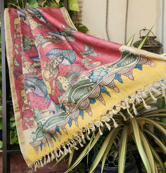 kalamkari dupatta pen kalamkari