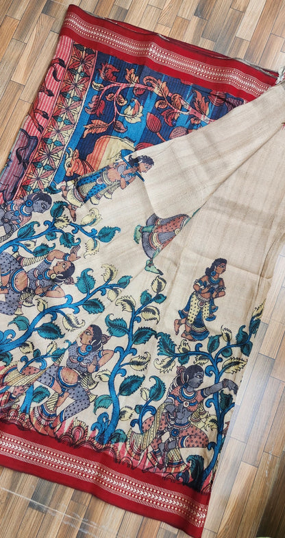 VIDARBHA TUSSAR KALAMKARI SAREE