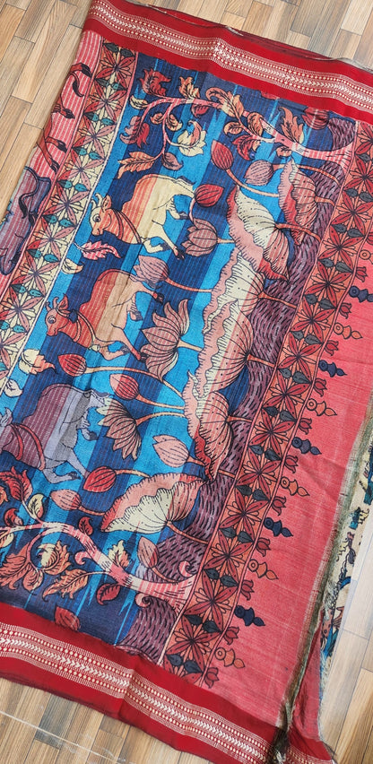VIDARBHA TUSSAR KALAMKARI SAREE