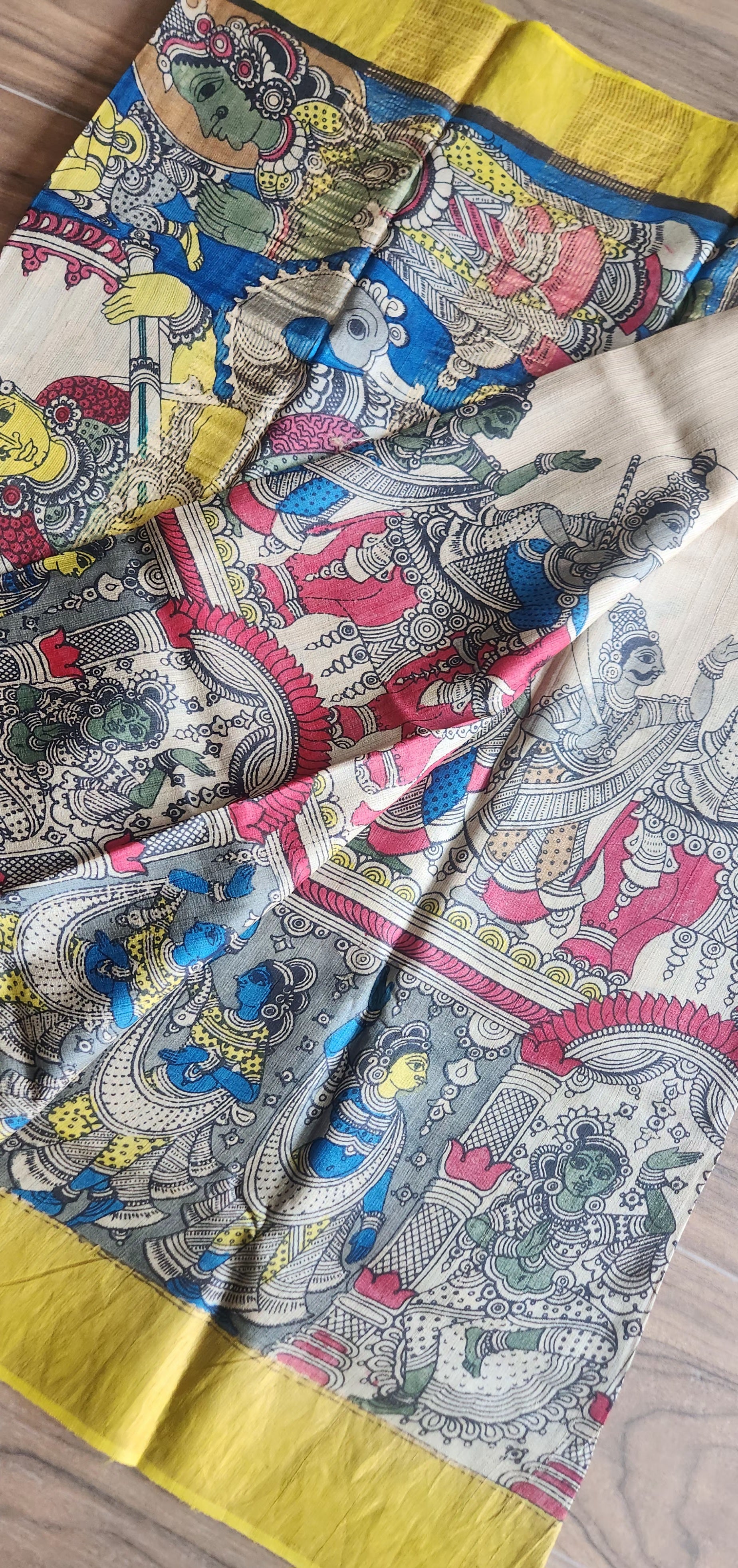 Pen kalamakari saree designer saree handmade saree Saraswati saree