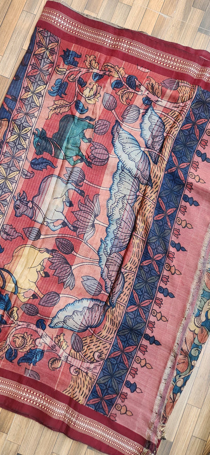 VIDARBHA TUSSAR KALAMKARI SAREE
