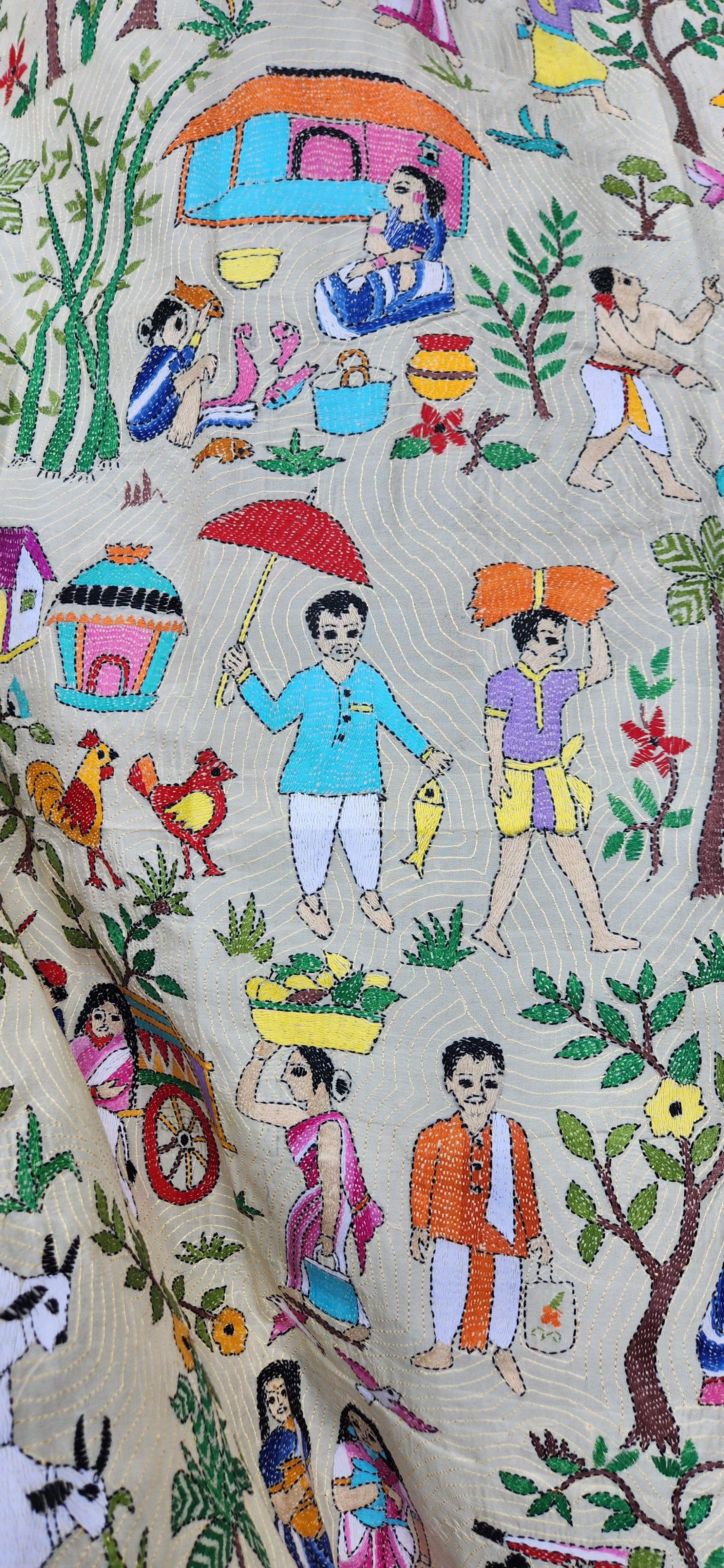village kantha designer kantha dupatta she kantha iTokri Indian gifts Unique dupatta