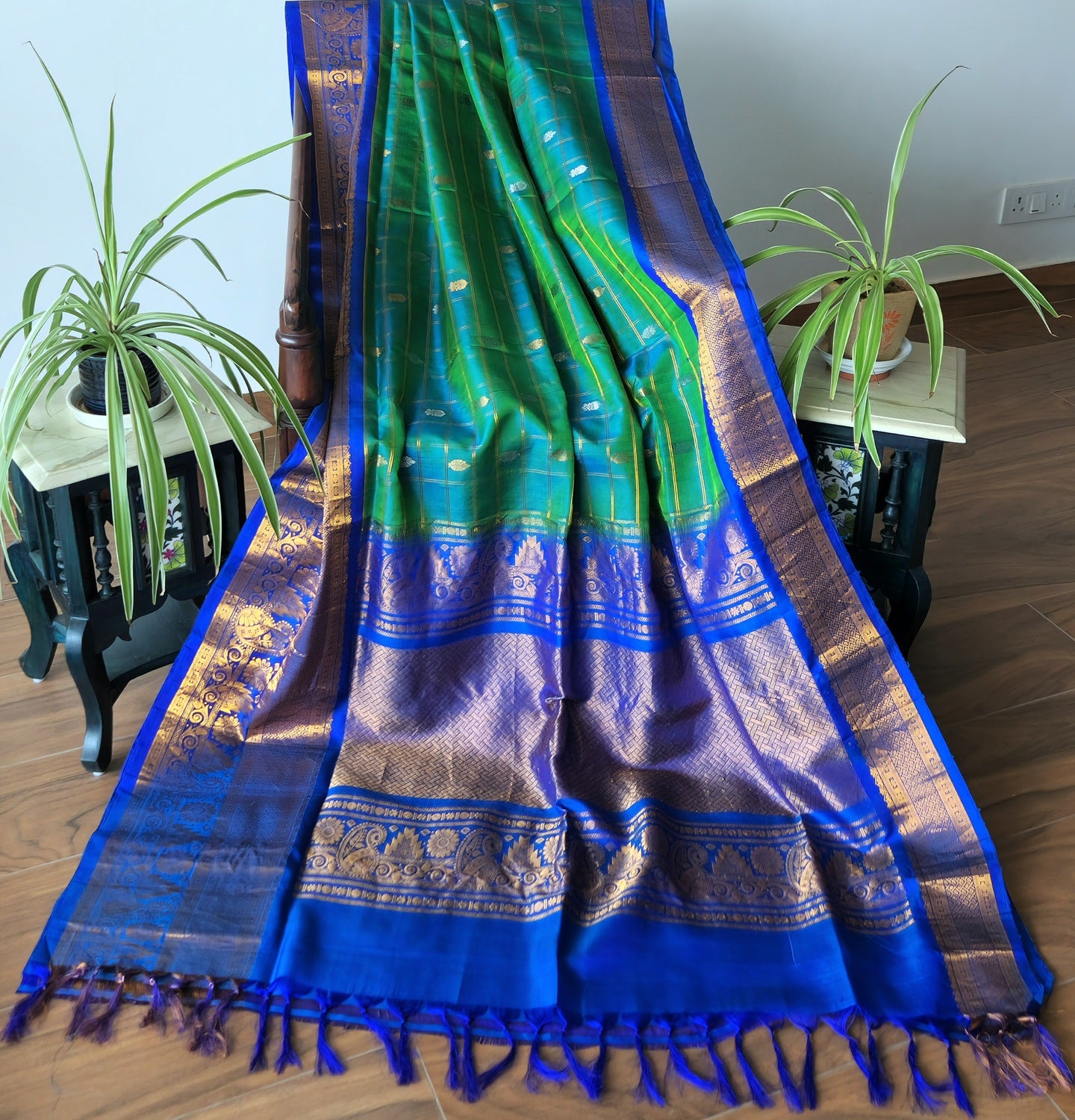 Gadwal saree handloom saree green saree Blue saree wedding saree