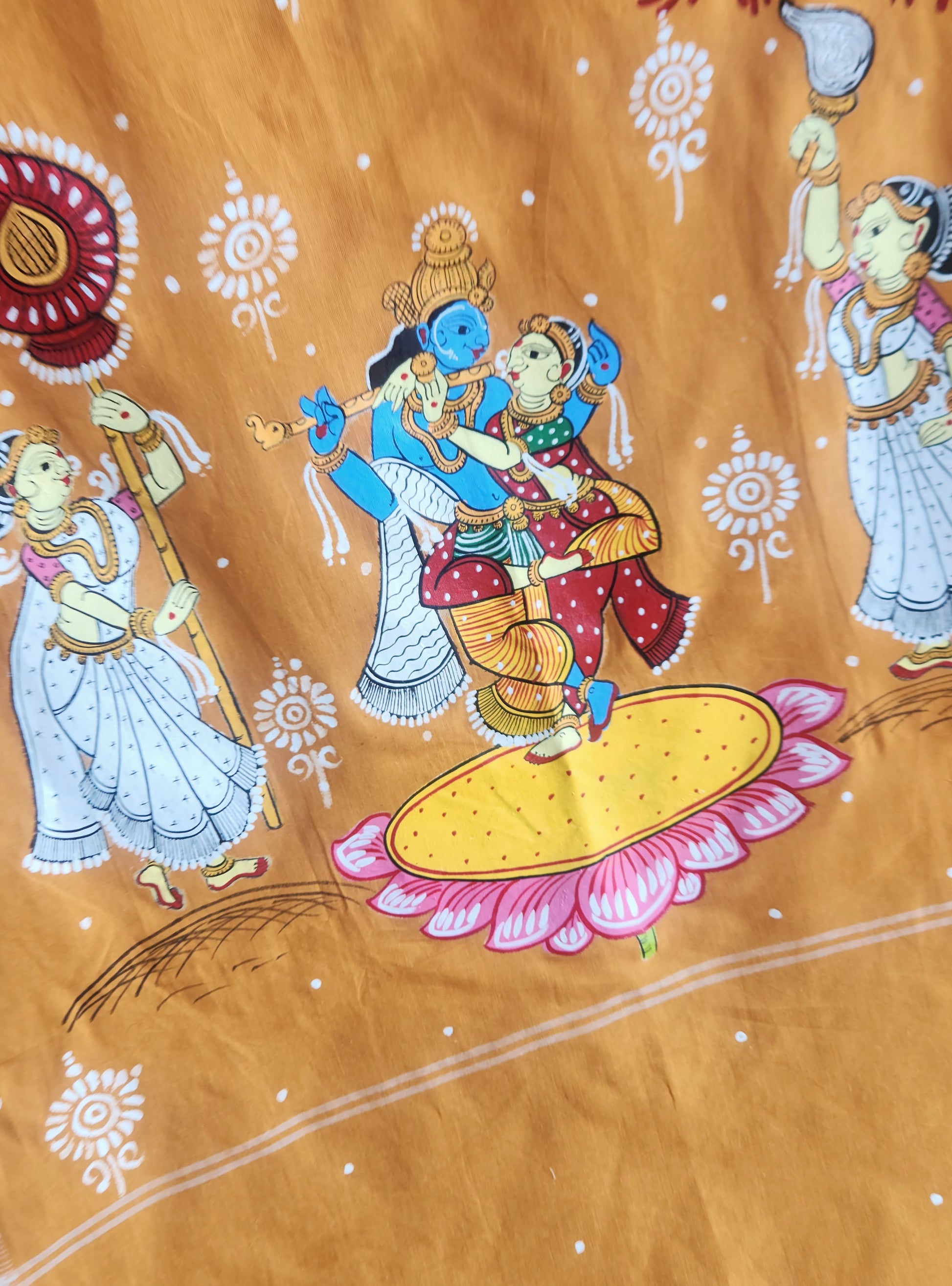 yellow dupatta pattachitra dupatta haldi outfit Indian gifts