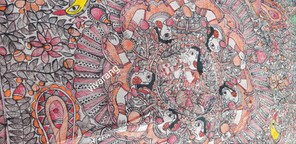 FUSION MADHUBANI SAREE