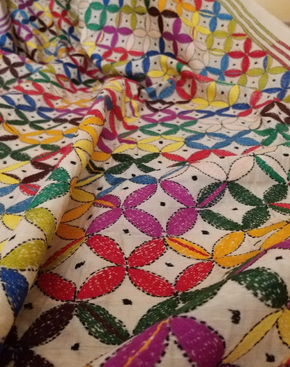 kantha kantha embroidery handmade dupatta