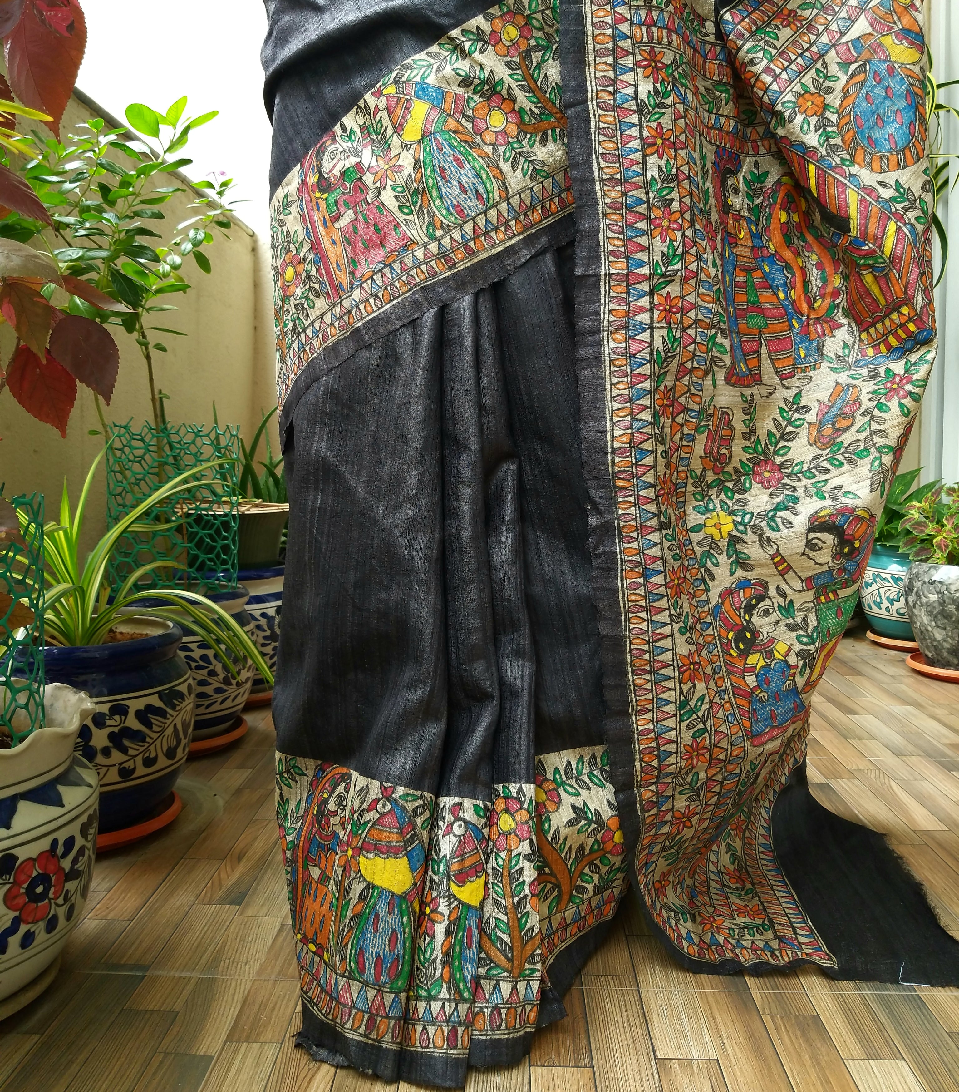 MADHUBANI HANDPAINTED SAREE - KOHBAR