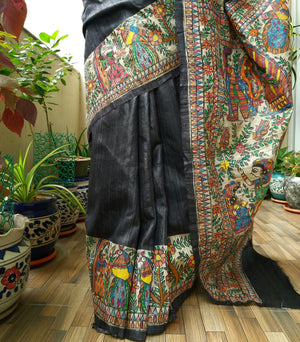 MADHUBANI HANDPAINTED SAREE - KOHBAR