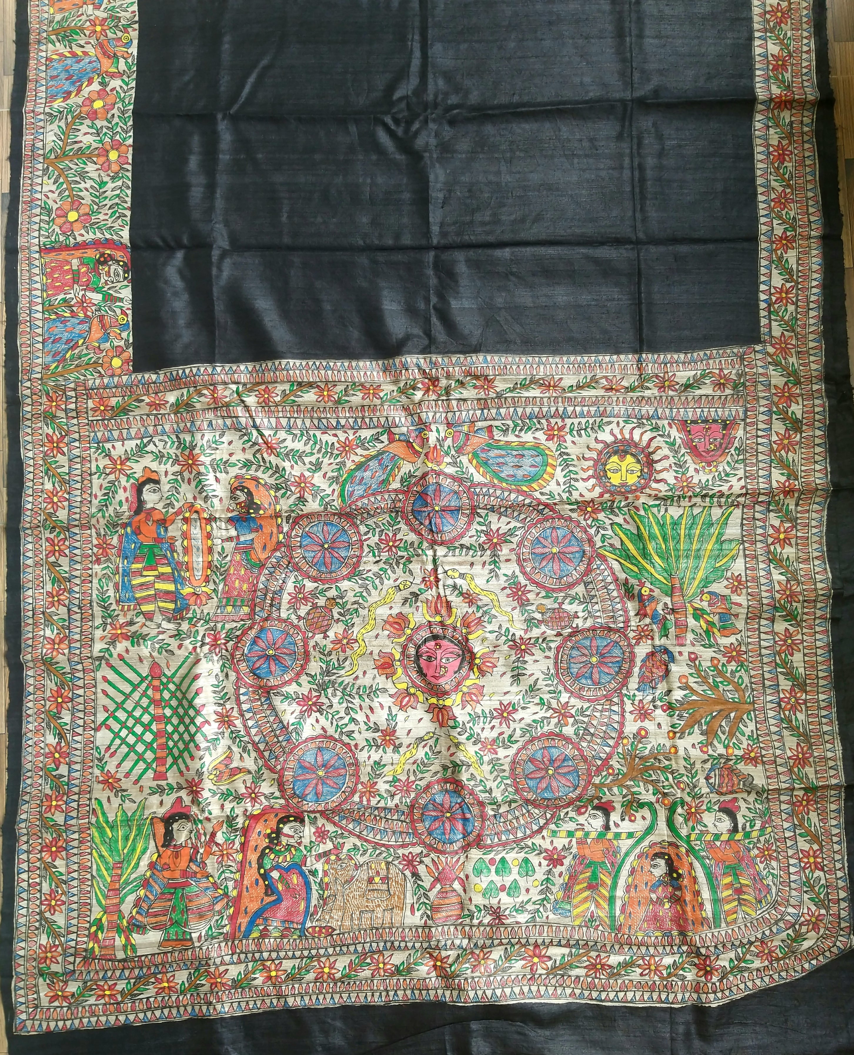 MADHUBANI HANDPAINTED SAREE - KOHBAR