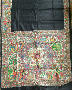 MADHUBANI HANDPAINTED SAREE - KOHBAR