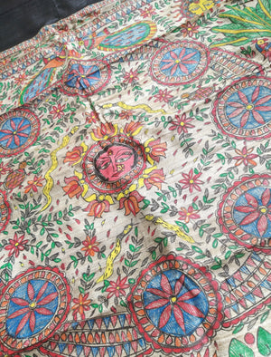 MADHUBANI HANDPAINTED SAREE - KOHBAR