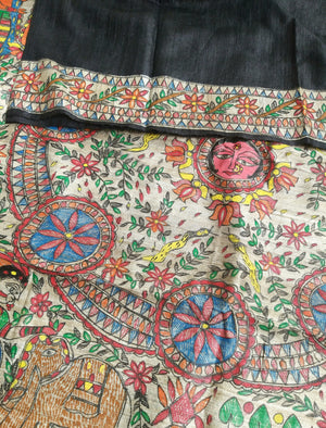 MADHUBANI HANDPAINTED SAREE - KOHBAR