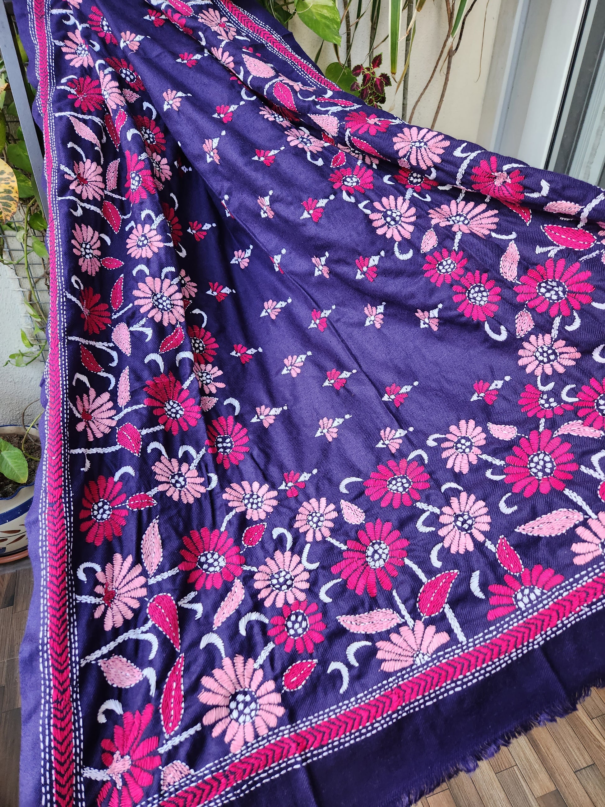 kantha shawl Indian gifts woolen wraps kantha