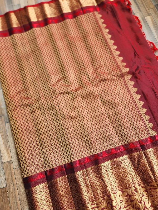 gadwal saree handloom saree red saree wedding shopping pattu saree silk