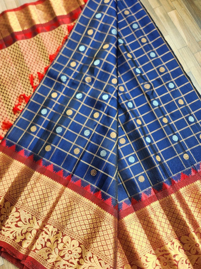 gadwal saree handloom saree red saree wedding shopping pattu saree silk