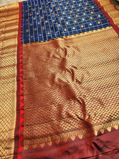 gadwal saree handloom saree red saree wedding shopping pattu saree silk