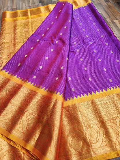 gadwal saree handloom saree Blue saree wedding shopping pattu saree silk