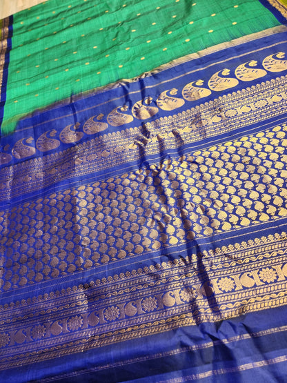 gadwal saree handloom saree Blue saree wedding shopping SICO saree Peacock colors saree 