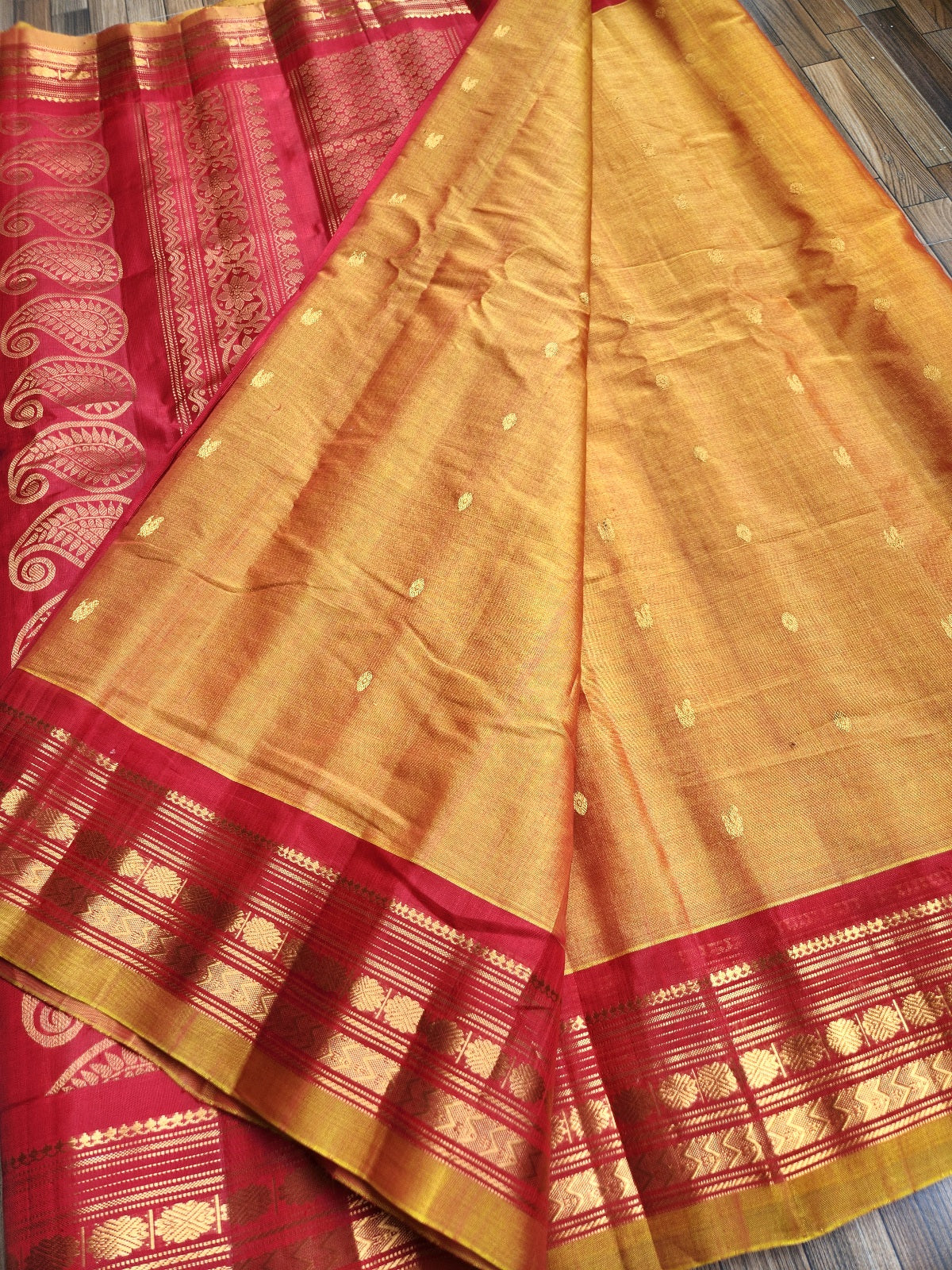 gadwal saree handloom saree Yellow saree wedding shopping SICO saree red saree haldi look