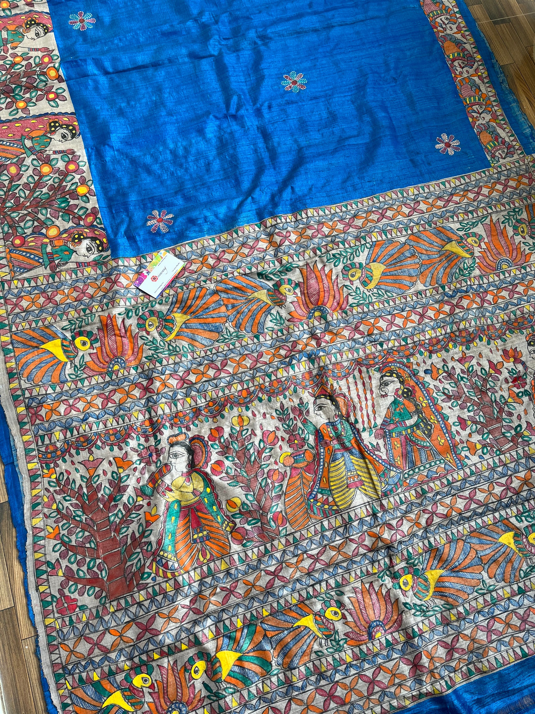 Rani Silk Madhubani Woven Saree