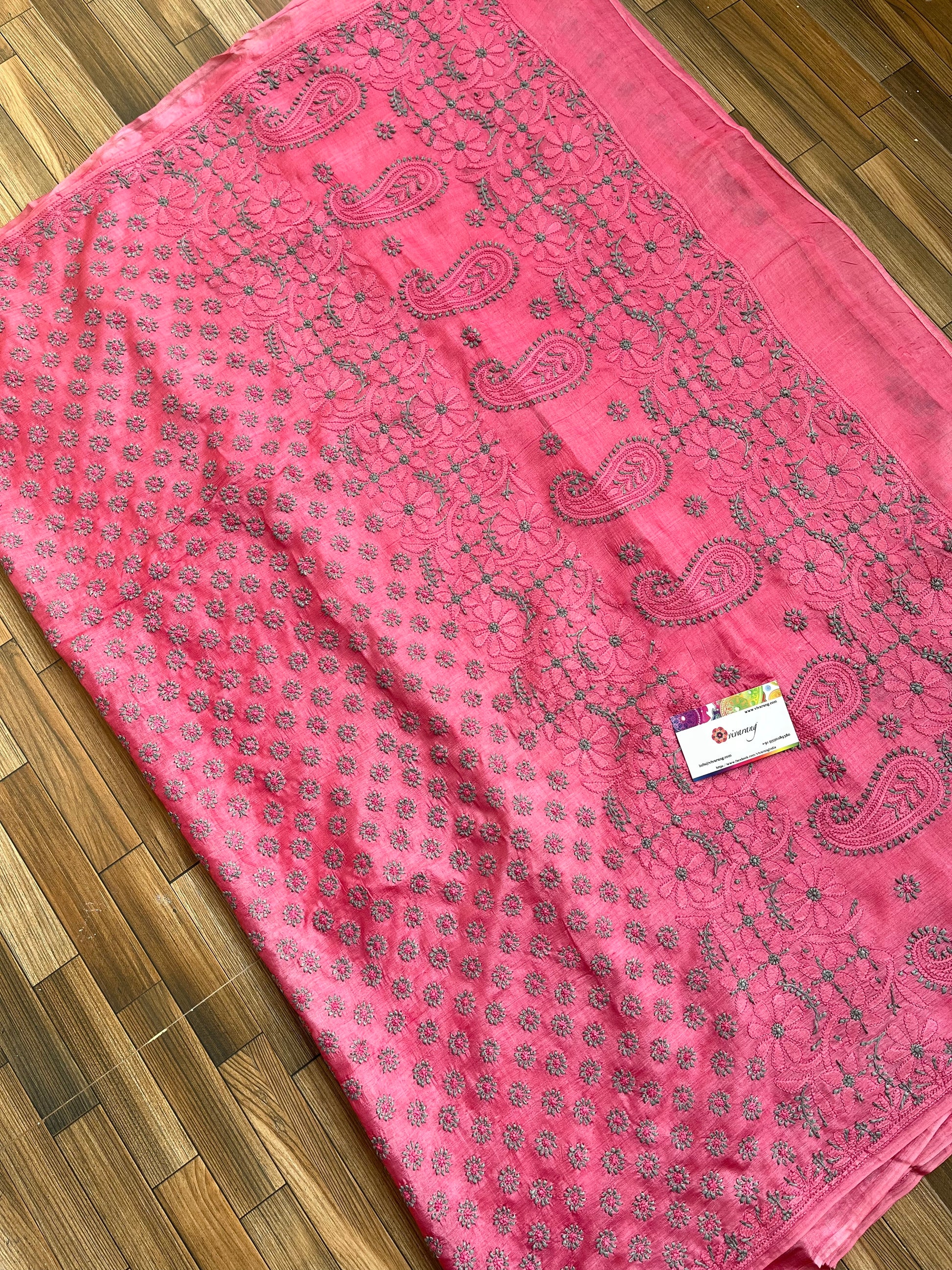 chikankari saree silk saree pink saree silk chikankari designer saree