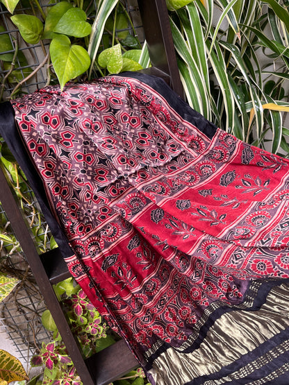 AJRAKH SILK ZARI DUPATTA