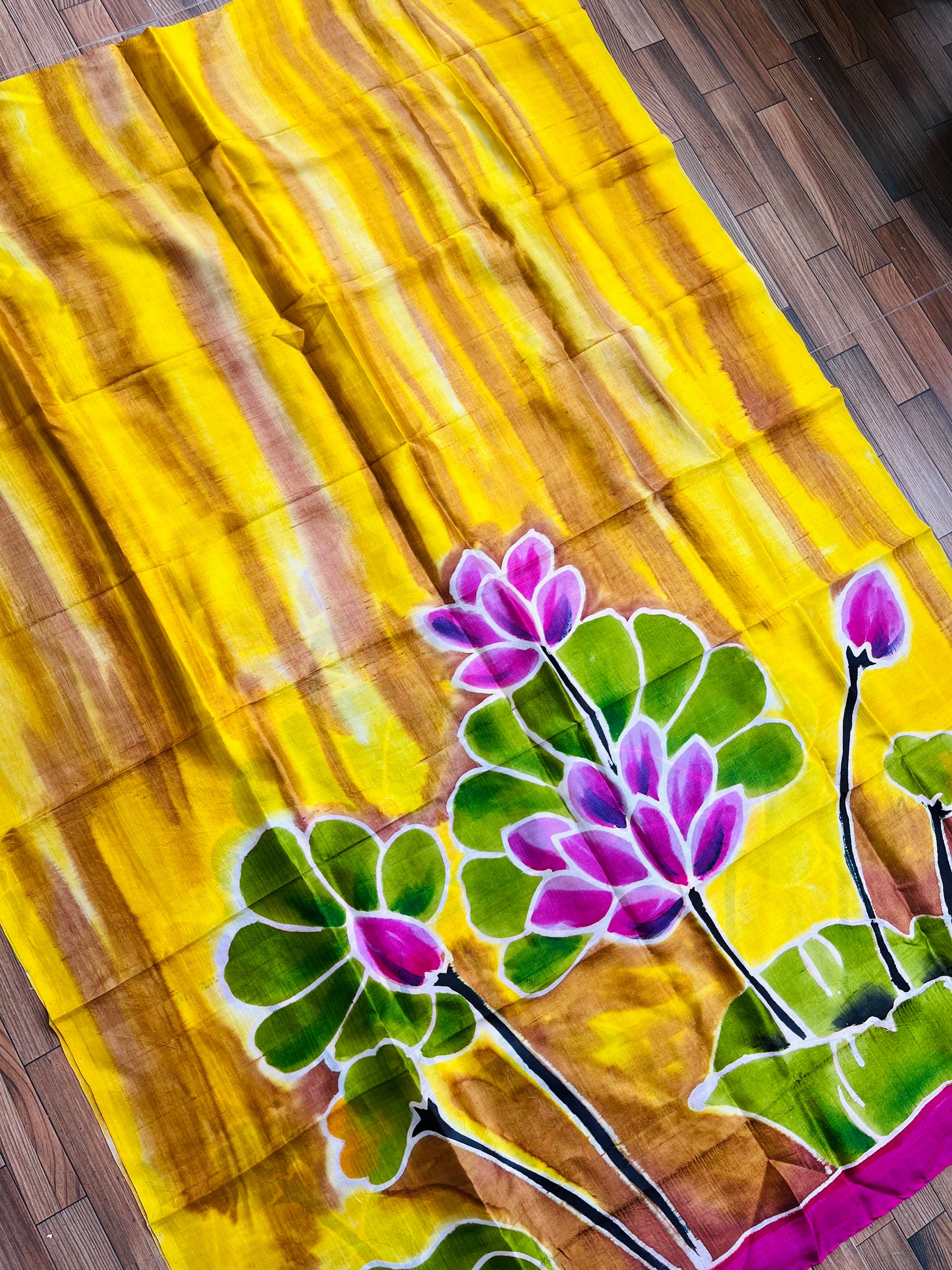 gorgeous dupatta silk dupatta yellow dupatta floral prints handmade