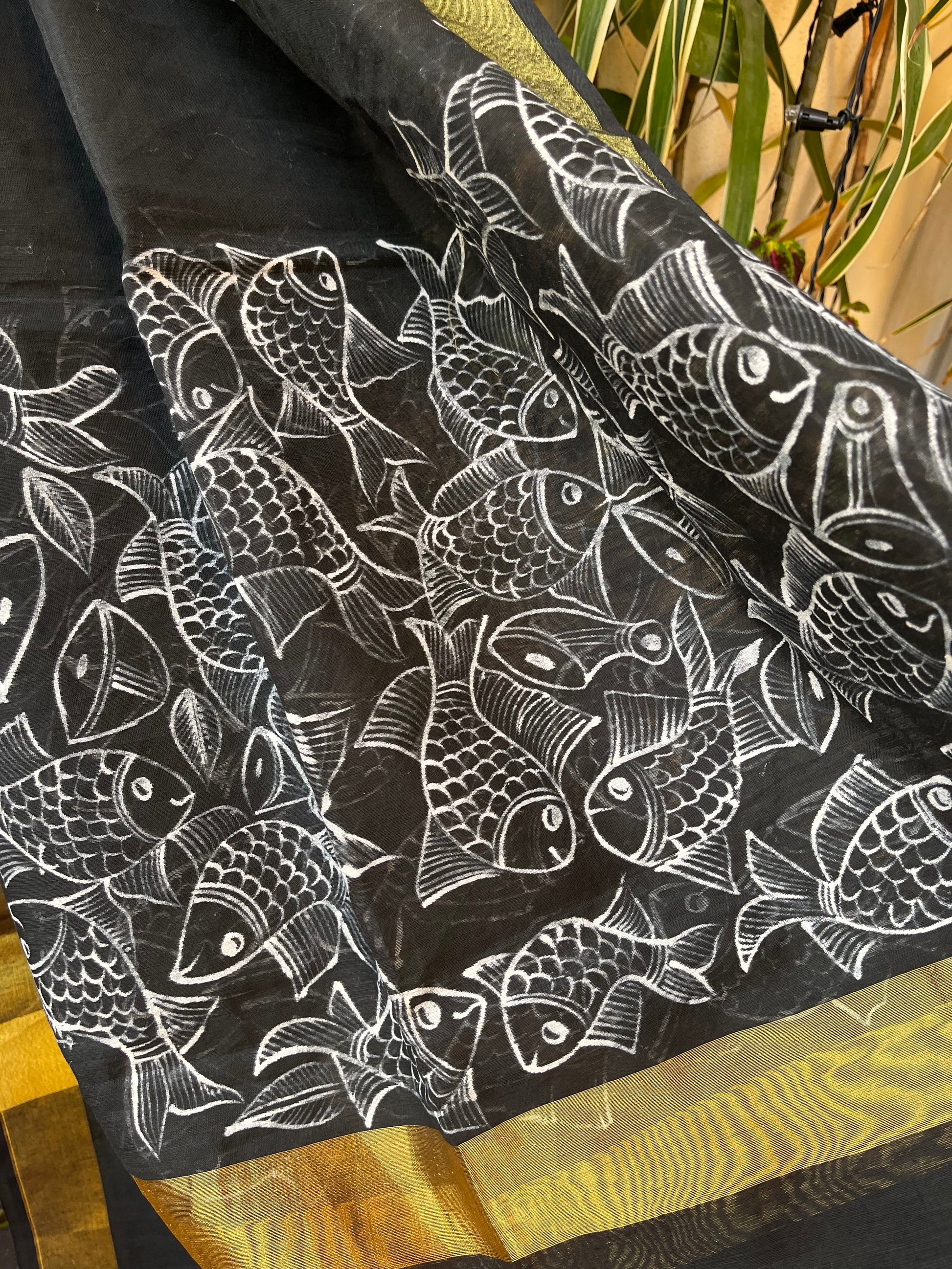 black chanderi dupatta