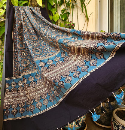 ajrakh dupattas ajrakhdupatta cottondupatta blue dupatta