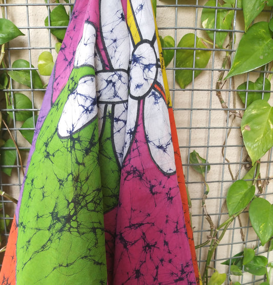 batik cotton dupatta butterfly batik multicolored dupatta flowers