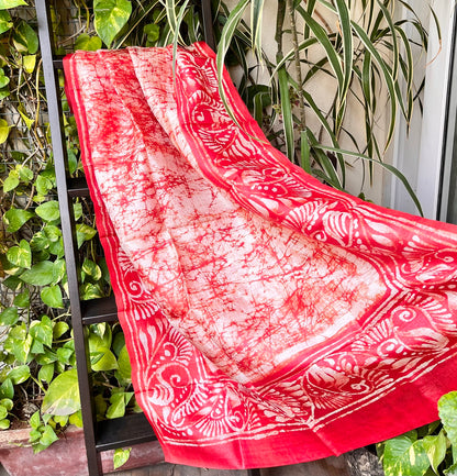red dupatta batik dupatta silk dupattas 