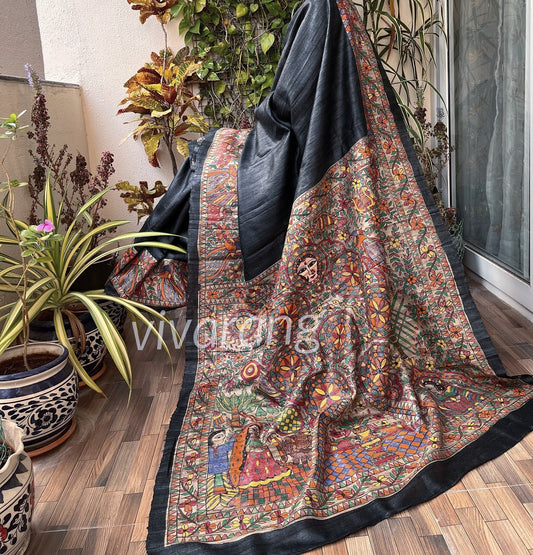 MADHUBANI HANDPAINTED SAREE - KOHBAR