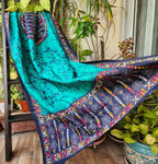 batik dupatta kantha dupatta cotton dupatta blue