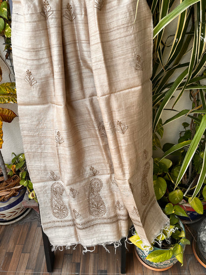 CHIKANKARI SILK DUPATTA