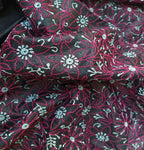 chikankari silk suit set chikanwork dress material  black suit