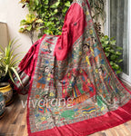 durgaji saree durga pooja festival shopping red saree madhubani saree