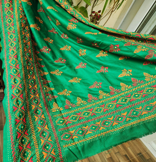 kantha shawl Indian gifts woolen wraps kantha